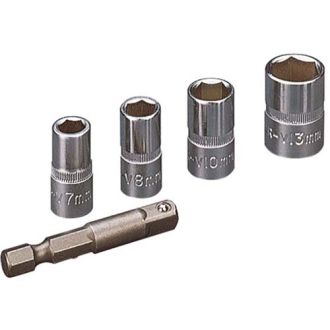 DOPSLEUTELSET MET ADAPTER 1/4"