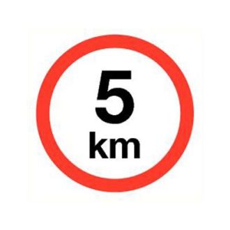 BORD "5 KM." KUNSTSTOF