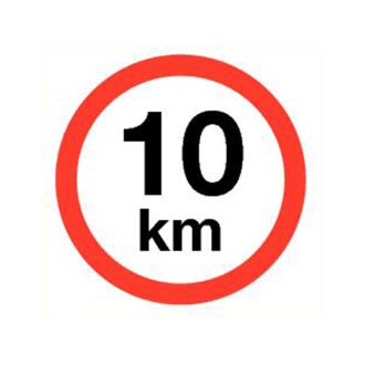 BORD "10 KM." KUNSTSTOF